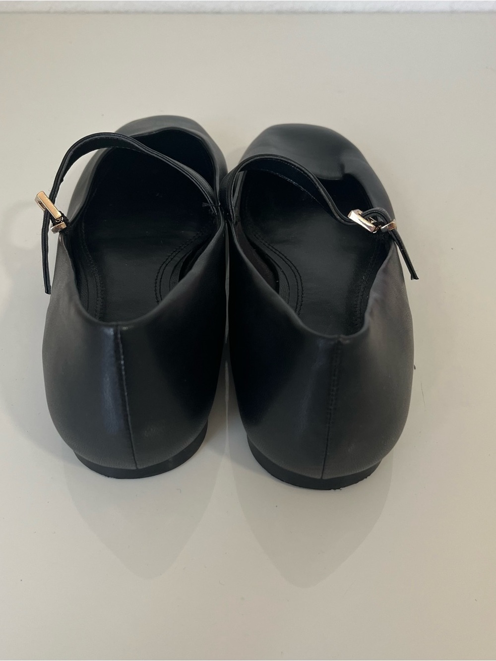 H&M Black Mary Jane Flats with Gold Buckle - Picture 3 of 5